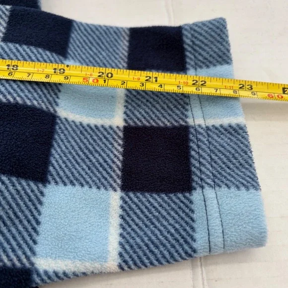 Lands End Blue Buffalo Plaid Fleece Quarter Zip Pullover Mock Neck 2X - Picture 6 of 6
